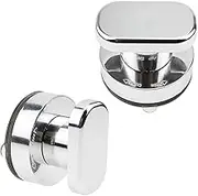 LbsAMP 2 Piece Suction Cup Door Handle Shower Door Knob Glass Door Handles with Strong Suction Cup for Glass Door Drawer Cabinet Wardrobe Refrigerator Door Balcony Doors - Silver