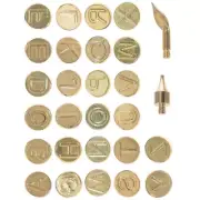 Wood Burning Alphabet Template Tips Letters Pyrography Head Mold Work Tools