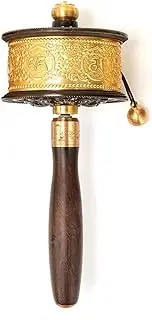 Hand Cranking Buddhist Prayer Wheel Hand Held Prayer Wheel Alloy Tibetan Buddhism Six Words Mantra Hand Cranking Buddhist Prayer Wheel(Small)