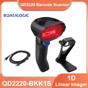 Datalogic QuickScan QD2220-BK Handheld 1D USB Barcode Scanner Imager with Stand