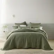 Bianca Bari Green Polyester Cotton Bedspread Set (Queen, King, Super King) or Accessories