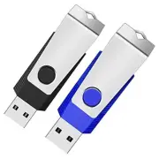 Flash Drive 2 Pack, USB 2.0 Thumb Drives Jump Pen Drive Memory Stick 2GB 2PCS
