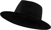 jingsha Fedora Hats for Men & Women Wide Brim Fedora Felt Panama Hat Men's Dress Hats with Belt Buckle
