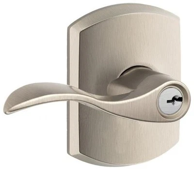 Schlage F51-ACC-GRW Accent Single Cylinder Keyed Entry Door Lever - Nickel