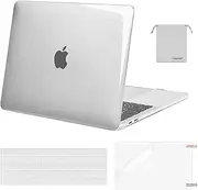 MOSISO Compatible with MacBook Pro 13 inch Case M2 2025, 2024, 2023-2016 A2338 M1 A2251 A2289 A2159 A1989 A1708 A1706, Plastic Hard Shell&Keyboard Cover&Screen Protector&Storage Bag, Crystal Clear