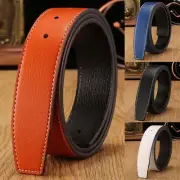 Automatic Buckle Belts No Buckle Belt Men Leather Waist Strap Jeans Belt 110CM