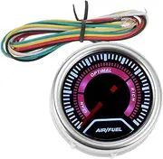 X AUTOHAUX Air/Fuel Ratio Gauge 2" 52mm AFR Controller Gauge Monochrome Pointer Car Vehicle Automotive Universal Silver Tone Black Blu-ray
