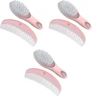 COOLHIYA 3 Sets Newborn Infant Hair Brush Comb Kit Baby Brush and Comb Set Anti-Static Smooth Safe for Baby's Scalp