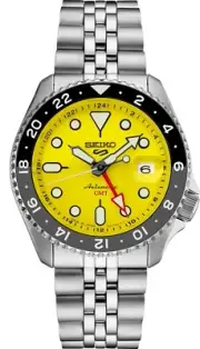 New Seiko 5 Sports SKX Sports GMT Series Steel Bracelet Men's Watch SSK017