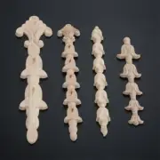 Chic Wood Carved Flower Onlay Applique Furniture Cabinet Door Corner Decal Decor