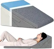KingPavonini Bed Wedge Pillow for Sleeping, Adjustable 7.5, 9, 11 & 12 Inch, Memory Foam Triangle Wedge Cushion Post Surgery for Legs, Back and Knee Support, Acid Reflux, Gerd, Snoring and Heartburn