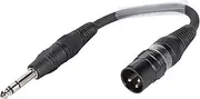 Sommer Cable SGFDU0015-SW Adaptor Cable 6.3 mm Jack 3-Pin Male to XLR 3-Pin Male 15 cm HICON Male