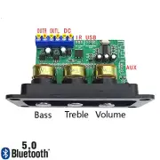 12V Bluetooth 5.0 Power Amplifier Board Stereo Sound Amp 2x20W With U Disk AUX