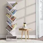 Oikiture Display Cabinet Storage 9-Tier Shelves Clear Bookcase Stand Rack