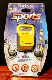 NOS- Sony Sport Walkman AVLS FM Stereo/AM Radio SRF-85 Yellow - Brand New Sealed