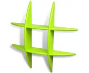 Green MDF Floating Wall Display Shelf Book/DVD Storage
