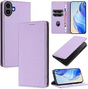 Compatible with Nothing CMF Phone 1 Case Cover,Compatible with Nothing CMF Phone 1 Flip PU Leather Magnetic Protective Leather Case Purple
