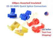 100 Mixed Quick Splice Instant Tap Wire Terminal Connector 10-22 AWG Gauge