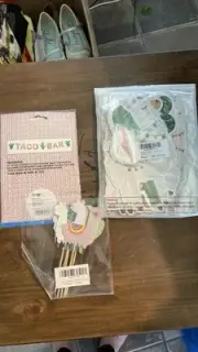 Llama Cactus And Taco Bar Banner Cupcake Cake Pics, New Unopened Packages