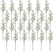 24pcs 7.5" Christmas Glitter Berries Stems Artificial Christmas Picks- Christmas