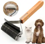 2 in 1 Undercoat Rake for Dogs Cats Deshedding Dematting Comb Brush for Grooming