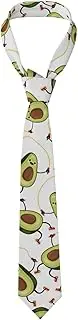 [CADREWY] Funny Cartoon Avocados Print Soft Men Necktie Classic Tie For Weddings And Special Occasions Ties Business, Black