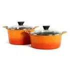 Neoflam Venn Orange Induction set 2 Piece Set 28cm Casserole and 26 Deep Cass...