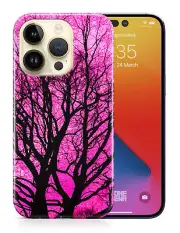 CASE COVER FOR APPLE IPHONE|PINK TREE SILHOUETTE