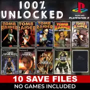 Tomb Raider II III 1 2 3 Lara Croft PS1 PSX PS1 Memory Card 100% Beaten Unlocked