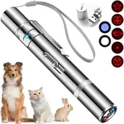 Laser Pointer Toy Cat Interactive Play Pen Red Dot Dog Kitten Pet Indoor Activity USB Charging 5 Patterns