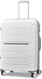 [Samsonite] Unisex-Adult Freeform Hardside Expandable with Double Spinner Wheels, White, Checked-Medium 24-Inch, Freeform Hardside Expandable with Double Spinner Wheels