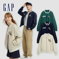 在飛比找momo購物網優惠-【GAP】男女同款 Logo印花棒球外套-多色可選(7699