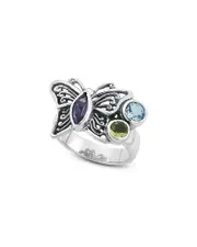 Samuel B Silver 1.41 ct. tw. Gemstone Butterfly Ring