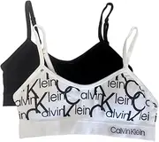 [Calvin Klein] Girls Seamfree Seamless Rouched Crop 2PK Oversized Calvin Logo