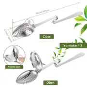 3Pcs Stainless Steel Tea Infuser Portable Fine Mesh Tea Strainer Spoon for weAwl