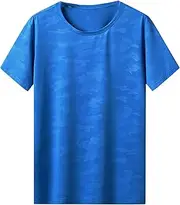 [FEESHOW] Men's Rash Vest Sun Protection Short Sleeve Rash Guard Swimming Tops Quick Dry Gym Athletic T-Shirt
