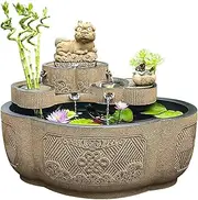Round Fish Pond Water Decoration Outdoor Fountain Housewarming Gift Circulating Water Landscape Ornaments Garden Water Fountain Present