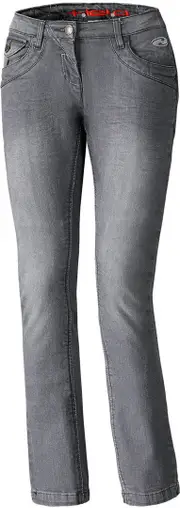 Held Crane Ladies Motorcycle Jeans, black-grey, Size 26 for Women Black Grey