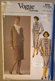 VOGUE SEWING PATTERN - MISSES' JACKET BLOUSE & SKIRT - Size 18-20-22