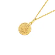 9ct Gold 10mm Round St. Christopher Medal