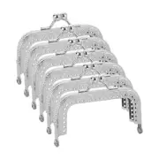 Metal Purse Frames, 3.3" 6Pcs Kiss Lock Clasp Frame for Coin Bags DIY, Silver
