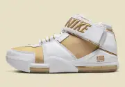 Nike Zoom LeBron James II 2 Maccabi White Metallic Gold DJ4892-100 sz 13 Men's