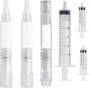 Fillable Touch Up Paint Pen Brush, 3 Pcs Paint Pen + 3 Pcs Touchup Paint Syringe for Wall Touch Up, Refillable Paint Pens for Walls, Wood Floors, Cabinets, Windows, Doors