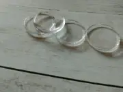 4 Clear Glass Cabochons Flat Round Glass Flat Backs Circle Cabochons