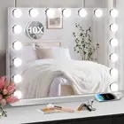 70 x 55cm Large Hollywood Mirror Makeup Mirror with 17 Dimmable LED Lights