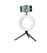 8” Portable LED Ring Light with Desktop Stand and Phone Holder, HaloLight