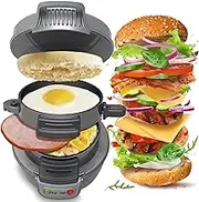 Electric Breakfast Muffin Maker Sandwich Maker with Egg Cooker, Non-Stick Panini Press, with Egg Cooking Ring, Removable and Easy to Clean, Indicator Light, Non-Stick Pan, for Burgers and Sandwiches