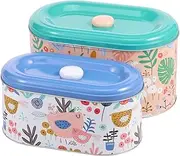 FwQoFvk 2Pcs Cookie Tin with Lid, Iron Biscuit Tin, Multipurpose Candy Canister, Biscuits Candy Storage Case, Decorative Cookie Jar for Tea Coffee Powder Snack Cosmetic Jewelry (Bird)