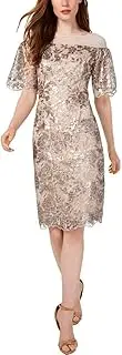 [Calvin Klein] Women's Short Lace Sheath with Flutter
