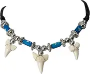 [Swimmi] 3! Genuine Mako Shark Tooth Necklace for Men Women Boy Girl with Seed Beads and Adjustable Waxed Cord Handmade Jewelry AA434, Shark Tooth, not known
